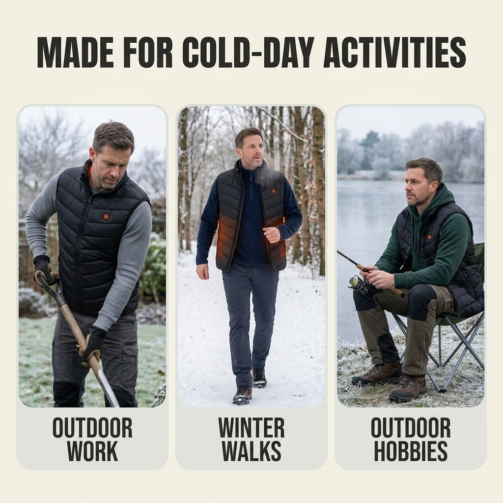 Verwarmd bodywarmer vest – instelbare zones en vrije armen VestraGear