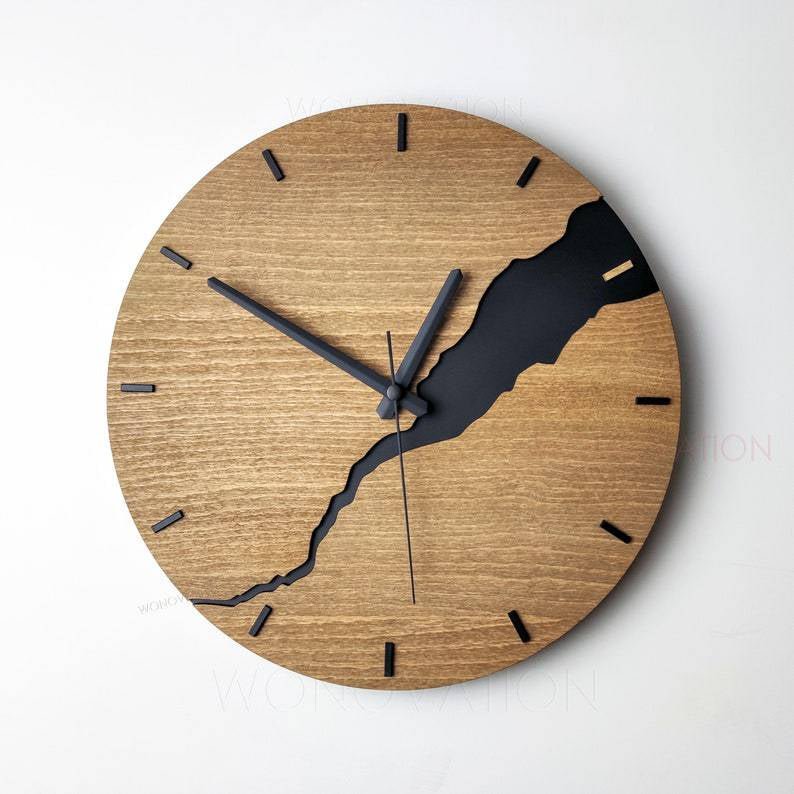 Nuvoro – Reloj de Pared de Madera Diseño Minimalista – Decoración Moderna para el Hogar