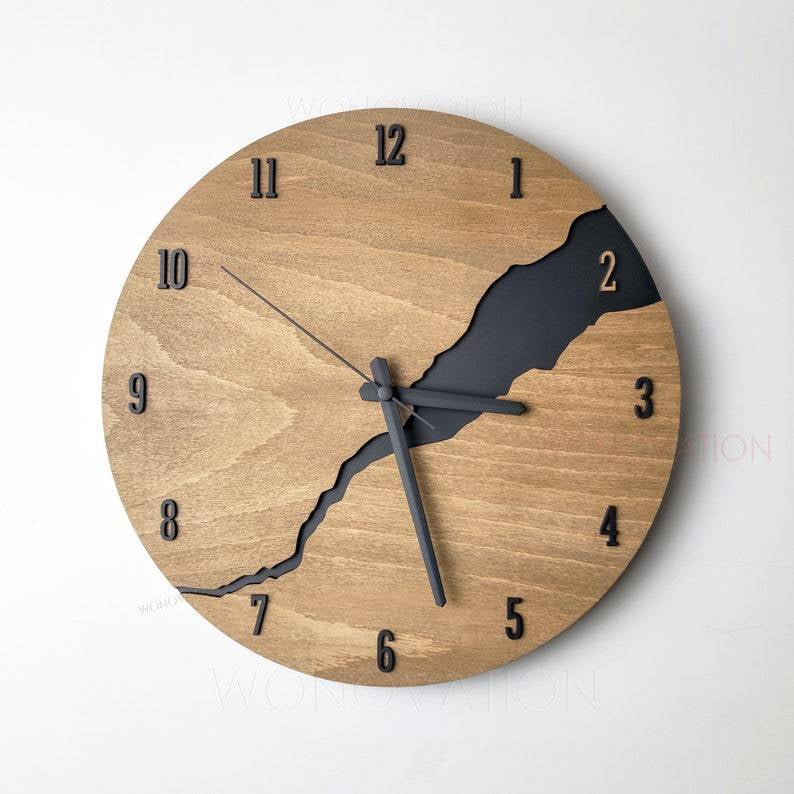 Nuvoro – Reloj de Pared de Madera Diseño Minimalista – Decoración Moderna para el Hogar