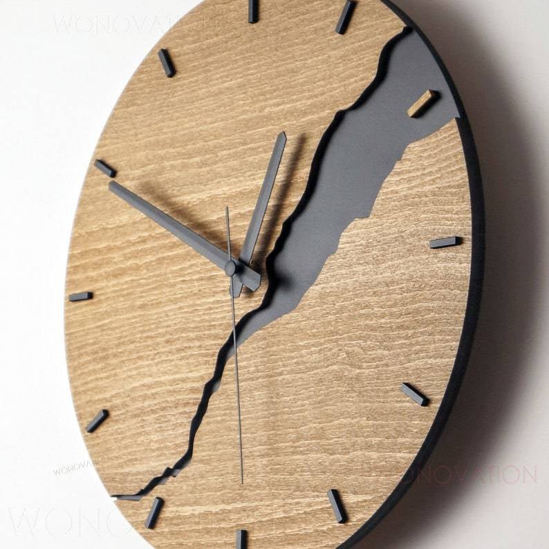 Nuvoro – Reloj de Pared de Madera Diseño Minimalista – Decoración Moderna para el Hogar