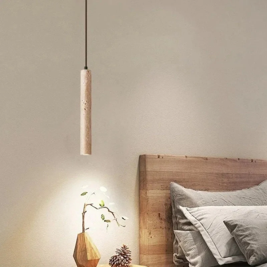 Aurevia – Llum de sostre LED de travertí en estil minimalista Wabi-Sabi