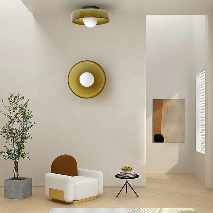Culina – Ronde flush plafondlamp – Glasdesign voor keuken & interieur