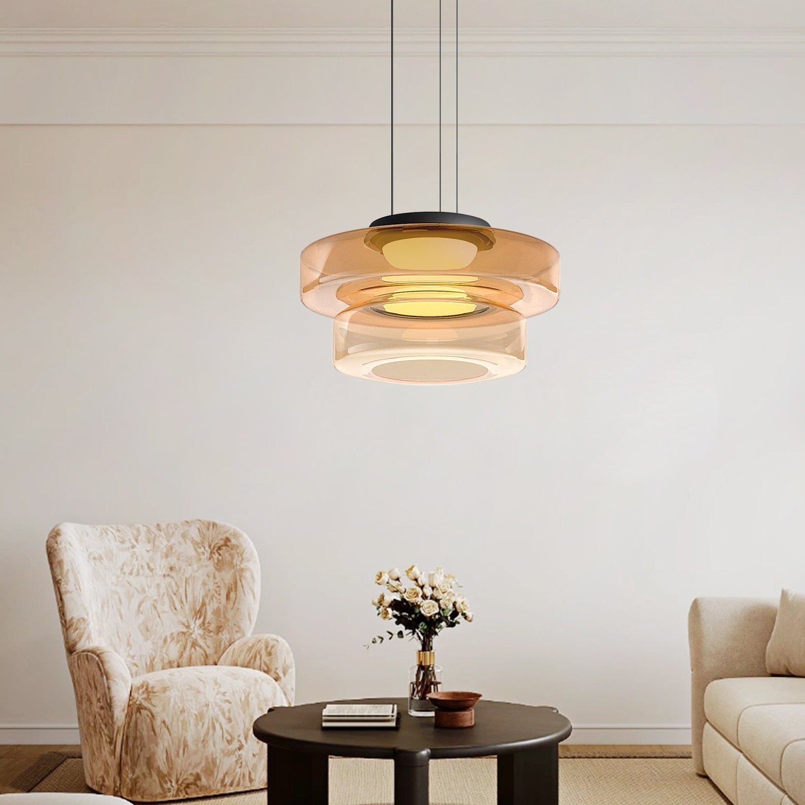 AuroraLicht – Lámpara colgante de vidro Bauhaus | Deseño moderno e axustable