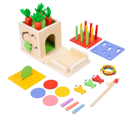ActivityCube Montessori – 8-in-1 Houten Educatief Speelgoed vanaf 6M