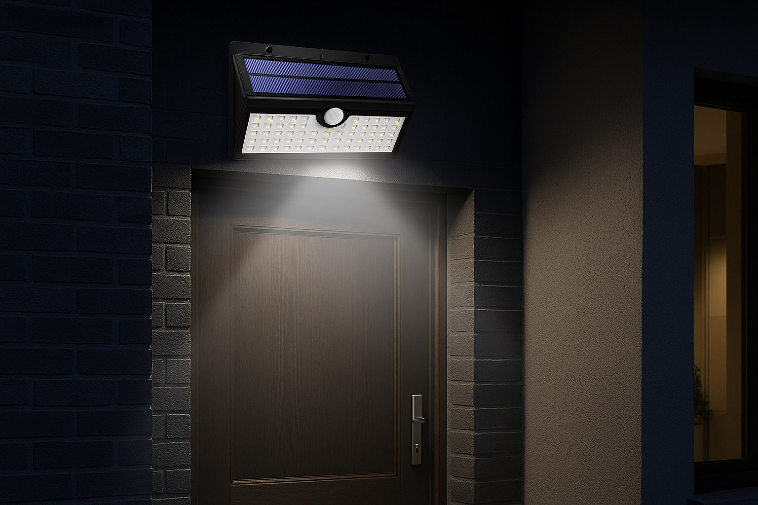 Solaro – Lámpara de seguridad con energía solar 78 LED – IP65 con sensor de movimiento