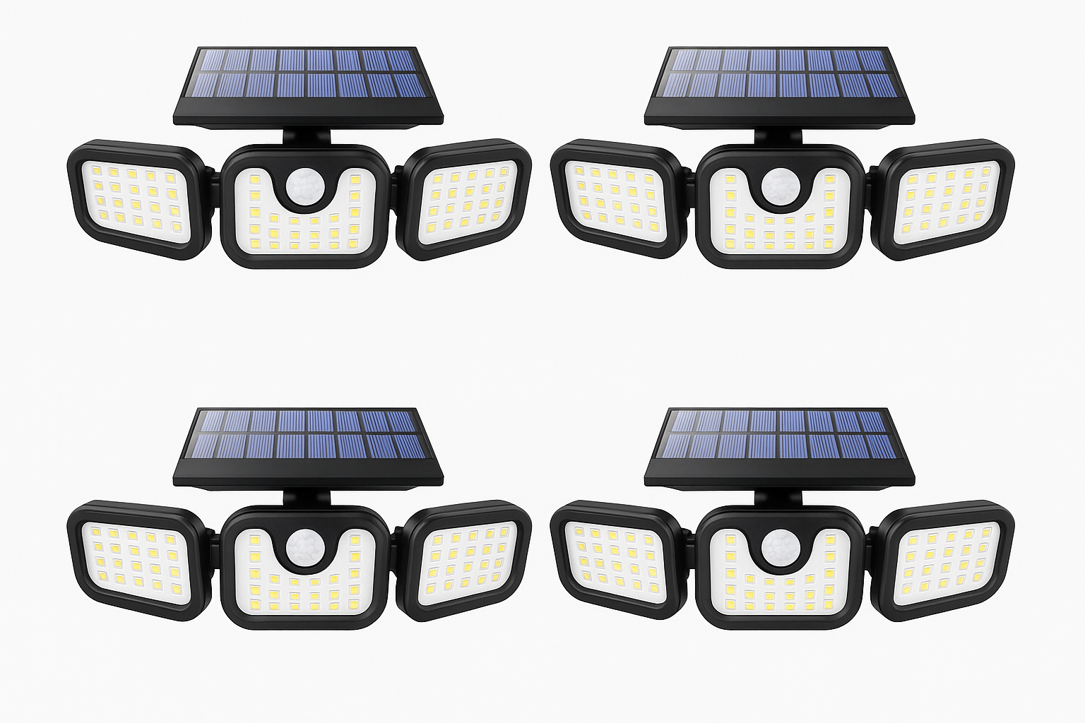 SolarGuard – lámpara exterior LED de 3 cabezas con sensor de movimiento – impermeable IP65