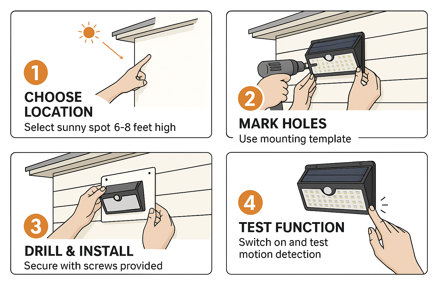 Solaro – Lámpara de seguridad con energía solar 78 LED – IP65 con sensor de movimiento