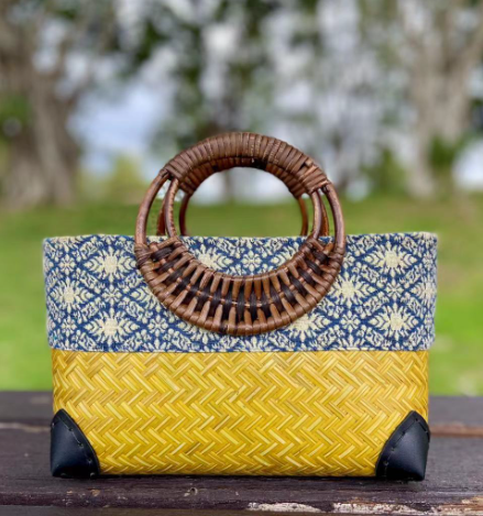 Revalki Sakura | Bolso de moda de estilo playa y boho hecho de bambú tejido