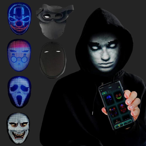 Gezicht Transformerend LED Masker – App-gestuurd & USB Oplaadbaar