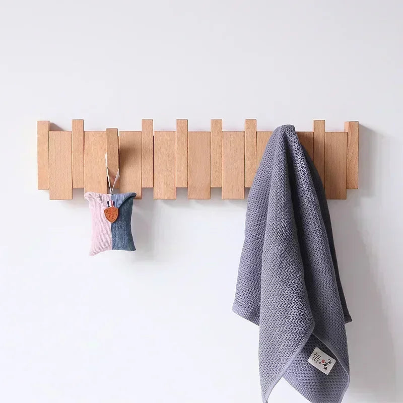 Perchero de pared para piano de nogal | Perchero de pared elegante para el pasillo