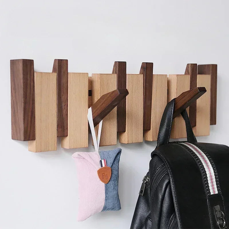 Perchero de pared para piano de nogal | Perchero de pared elegante para el pasillo