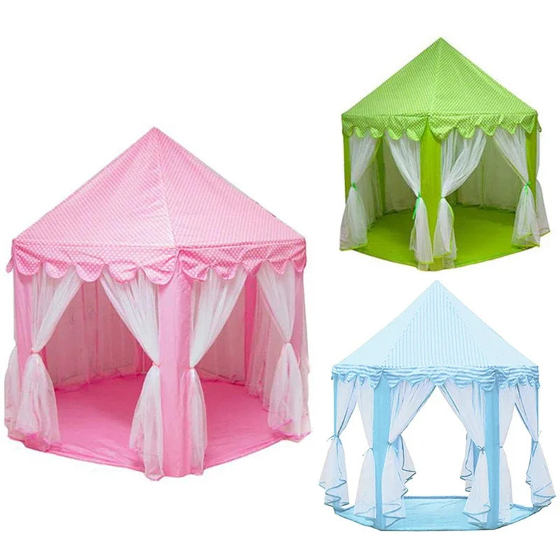 Tenda de xogo de princesa rosa para nenas | Espazo de xogo máxico