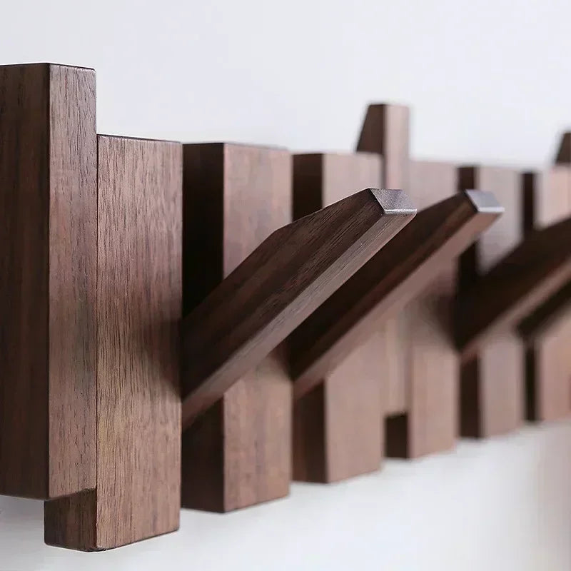 Perchero de pared para piano de nogal | Perchero de pared elegante para el pasillo