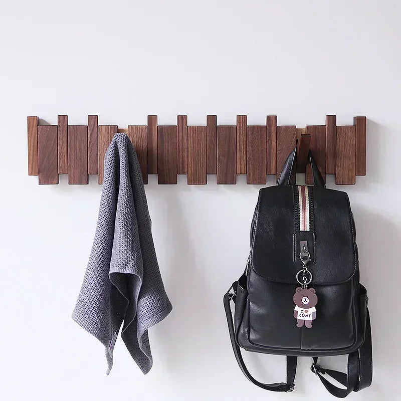 Perchero de pared para piano de nogal | Perchero de pared elegante para el pasillo