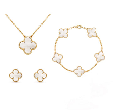 Julia – Set de joyería Klaver en oro y nácar | Lujo atemporal