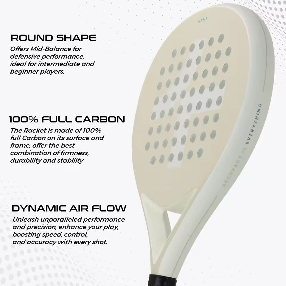 StrikeAce Raqueta de Pádel de Carbono – Lixeira, Potente e Profesional