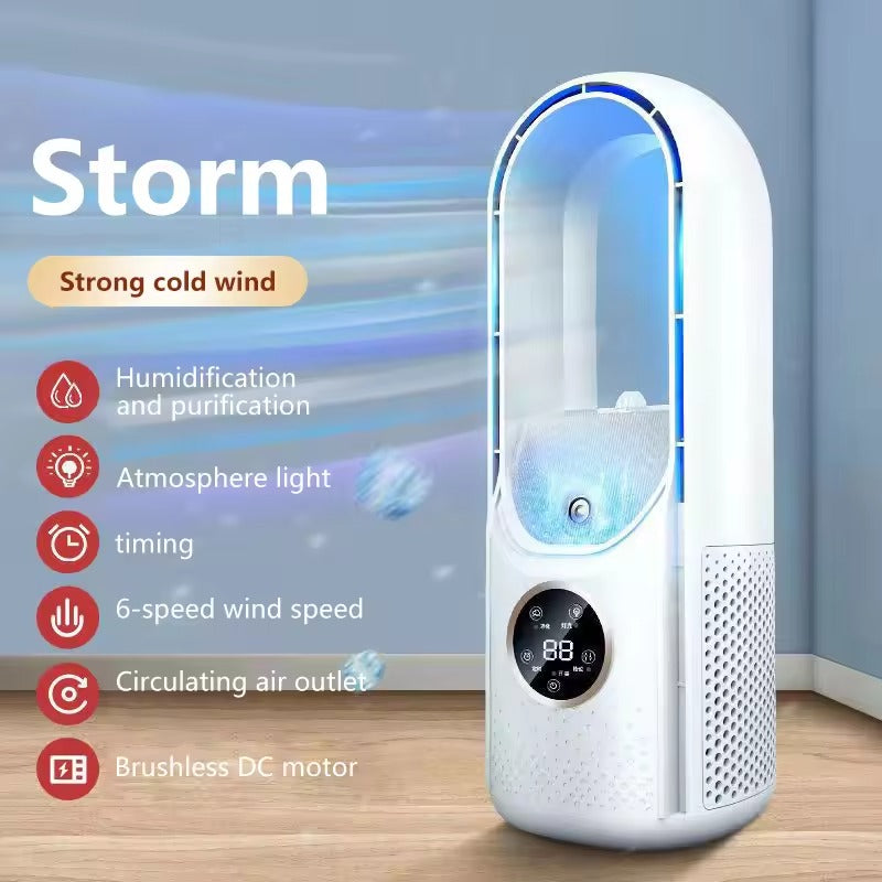 CoolMist ventilador sen pás 3 en 1 e purificador de aire – Silencioso e compacto