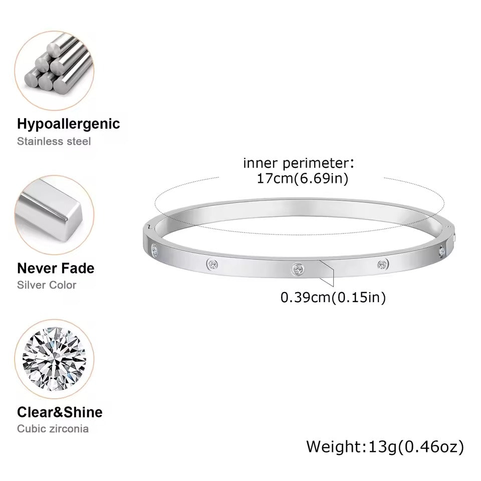 Aurelia – Bracelet set stainless steel silver-colored – stylish for ladies summer