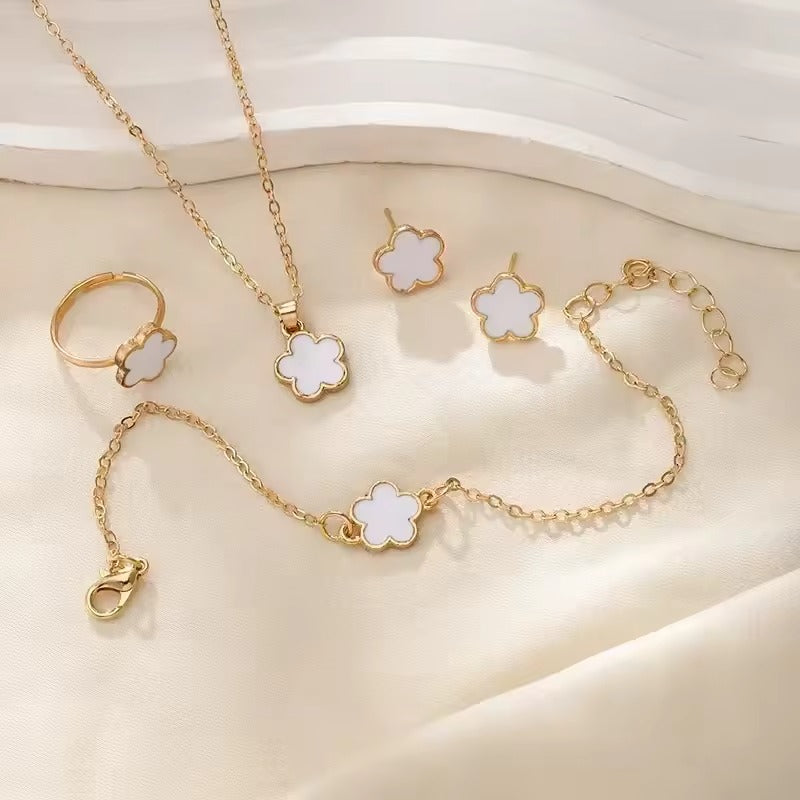 Celeste – Jewelry set 18K gold-plated green steel – stylish accent for women