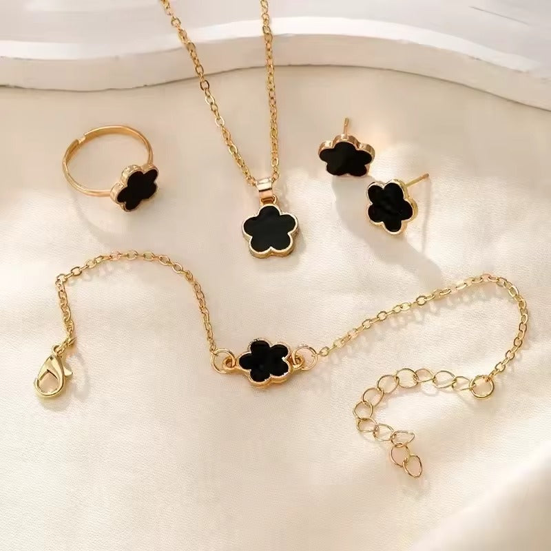 Celeste – Jewelry set 18K gold-plated green steel – stylish accent for women