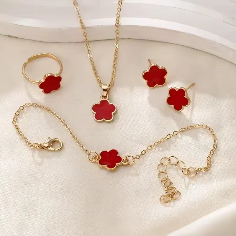 Celeste – Jewelry set 18K gold-plated green steel – stylish accent for women
