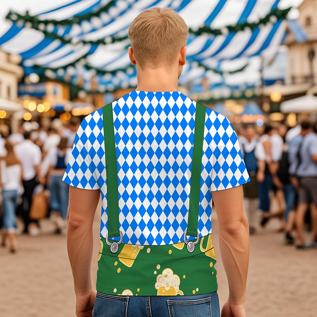 Trachtenwitz – Heren-T-Shirt met Lederhosen-Print – Jouw humorvolle Wiesn-look