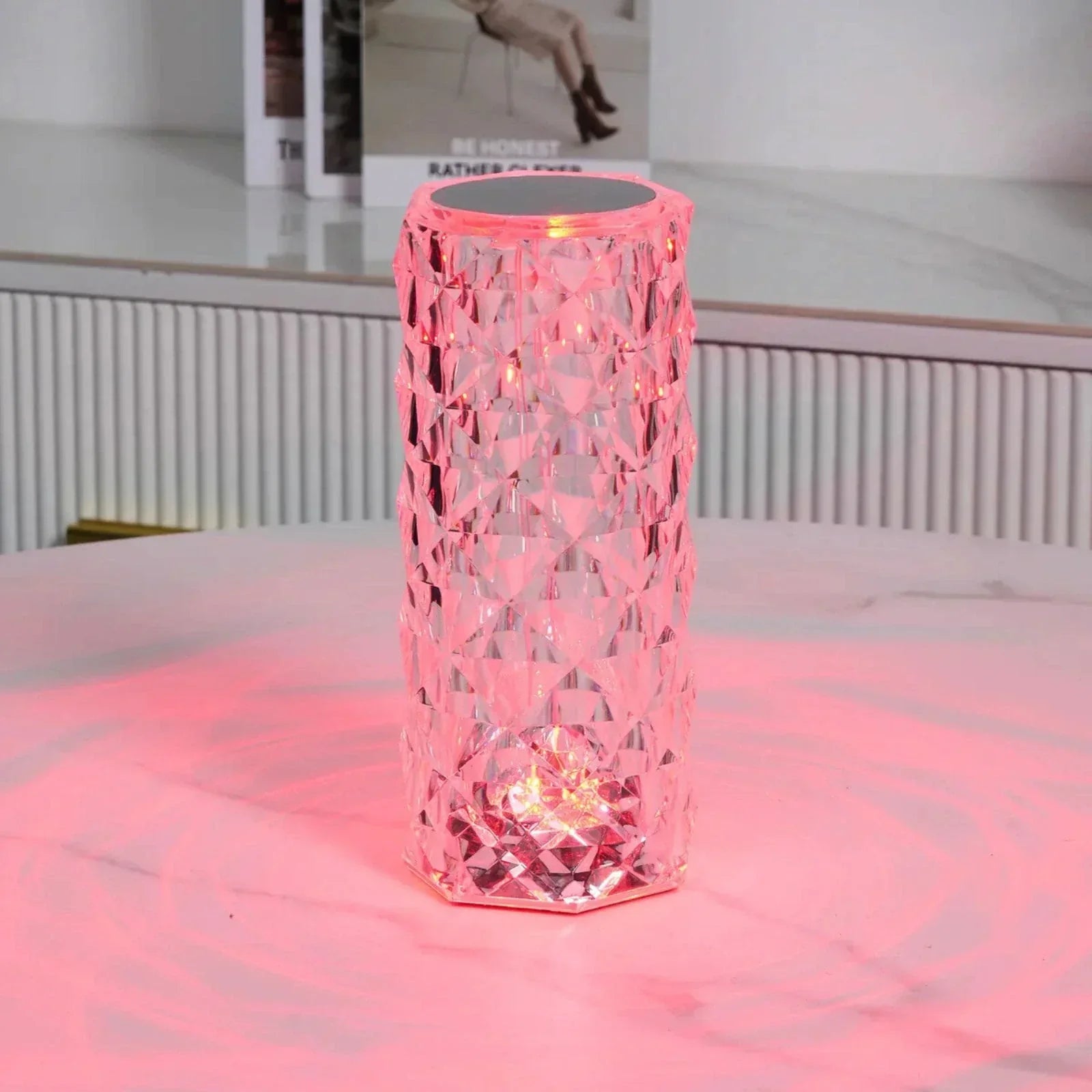 Aurora – Lámpara de mesa de cristal con control táctil – Regulable e recargable