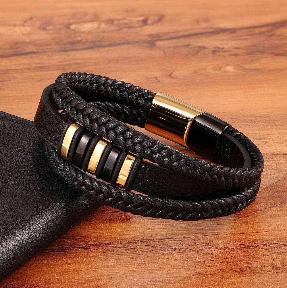 Pulsera de cuero para hombre - Accesorio atemporal y elegante