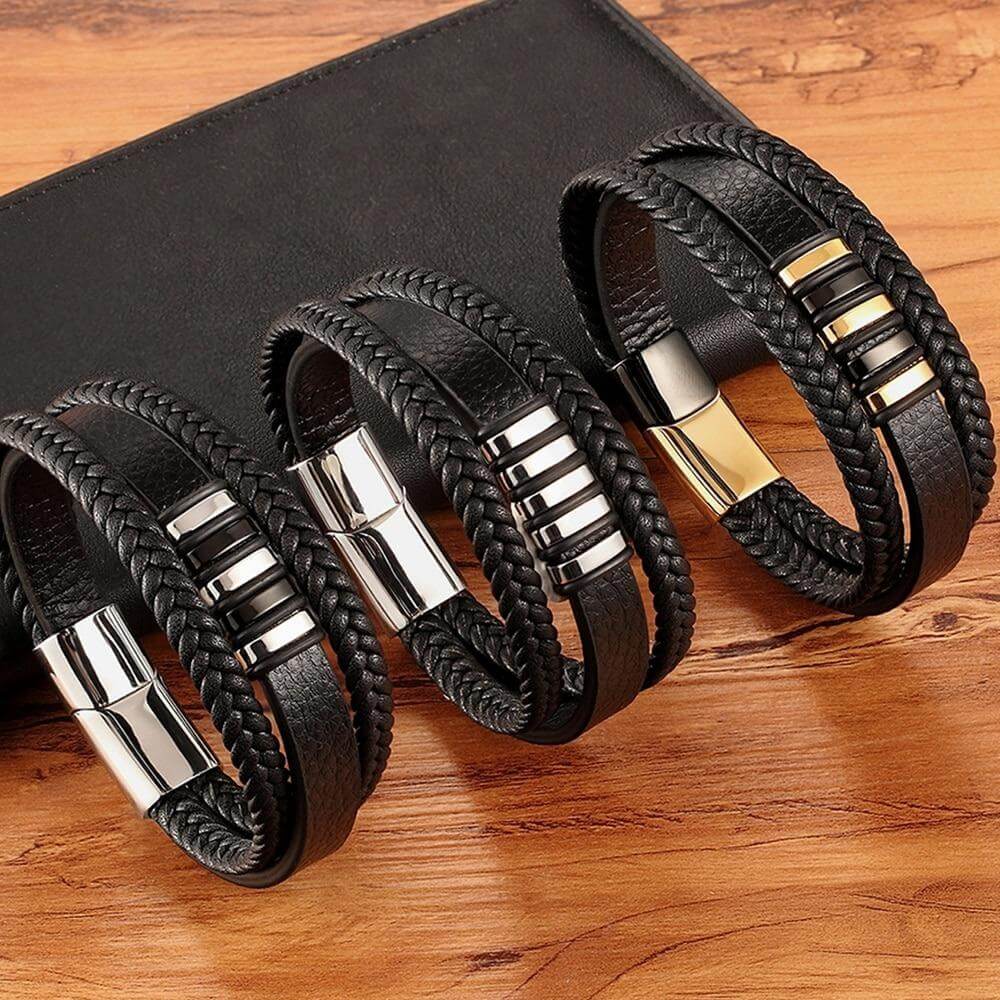Pulsera de cuero para hombre - Accesorio atemporal y elegante