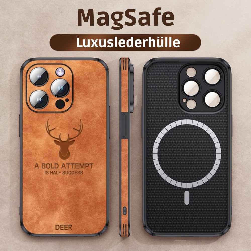 Deer – funda para iPhone de coiro auténtico e resistente a golpes – deseño elegante e delgado