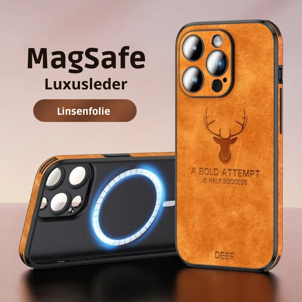 Deer – funda para iPhone de coiro auténtico e resistente a golpes – deseño elegante e delgado