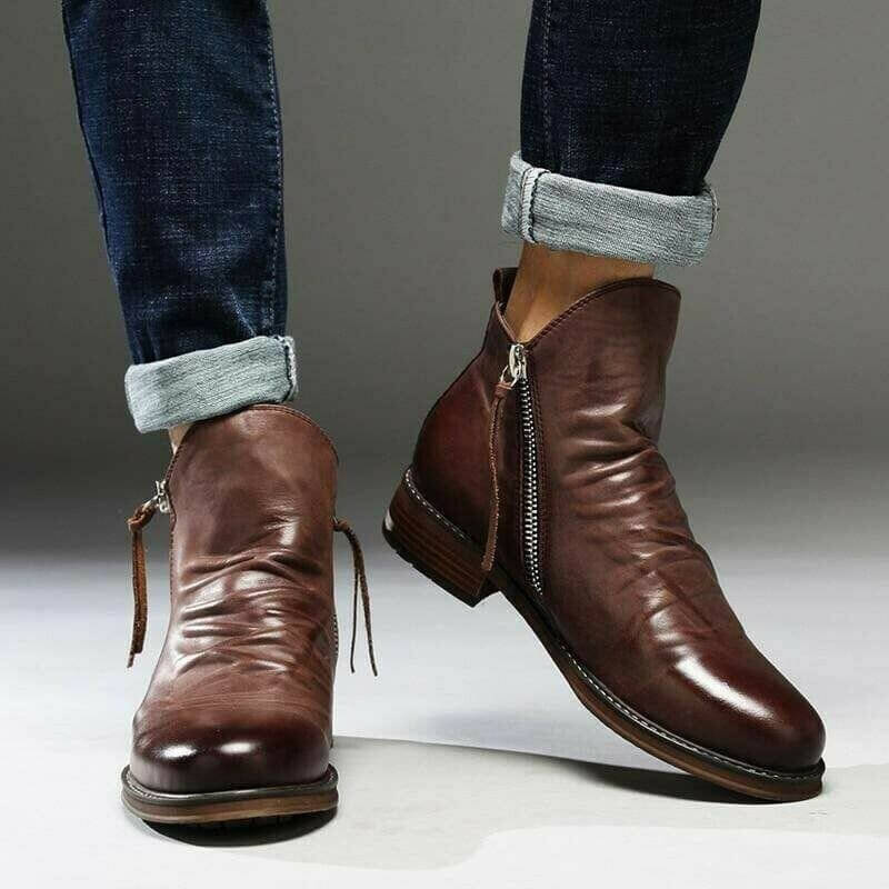 Vanduro – Botas de cuero para hombre antideslizantes y cómodas – para todas las estaciones