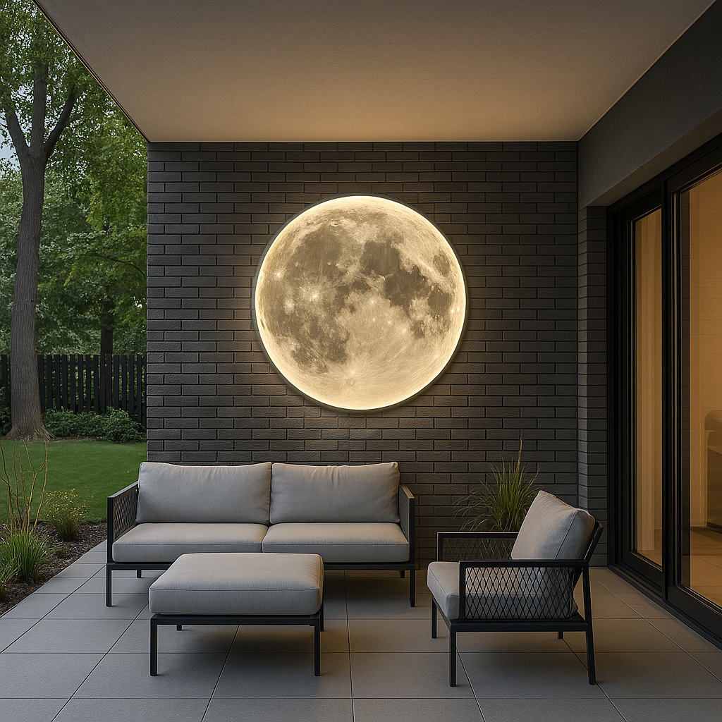 Lunora – lámpada de parede LED lunar – iluminación decorativa interior e exterior
