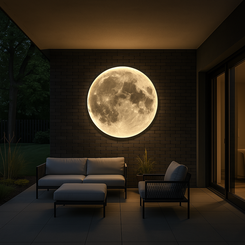 Lunora – lámpada de parede LED lunar – iluminación decorativa interior e exterior