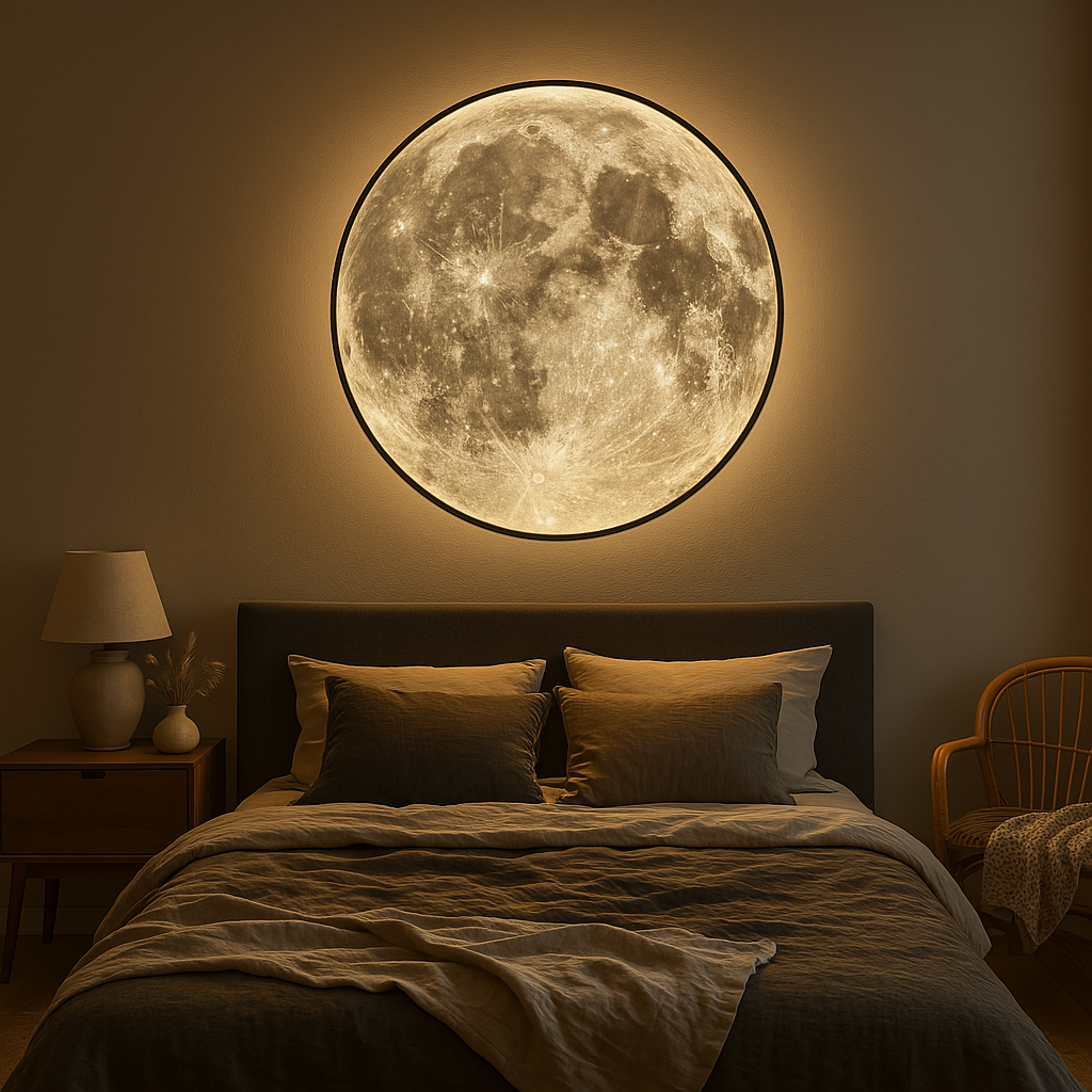 Lunora – lámpada de parede LED lunar – iluminación decorativa interior e exterior