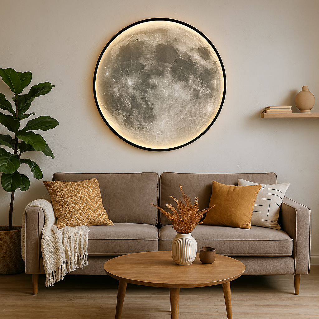 Lunora – lámpada de parede LED lunar – iluminación decorativa interior e exterior