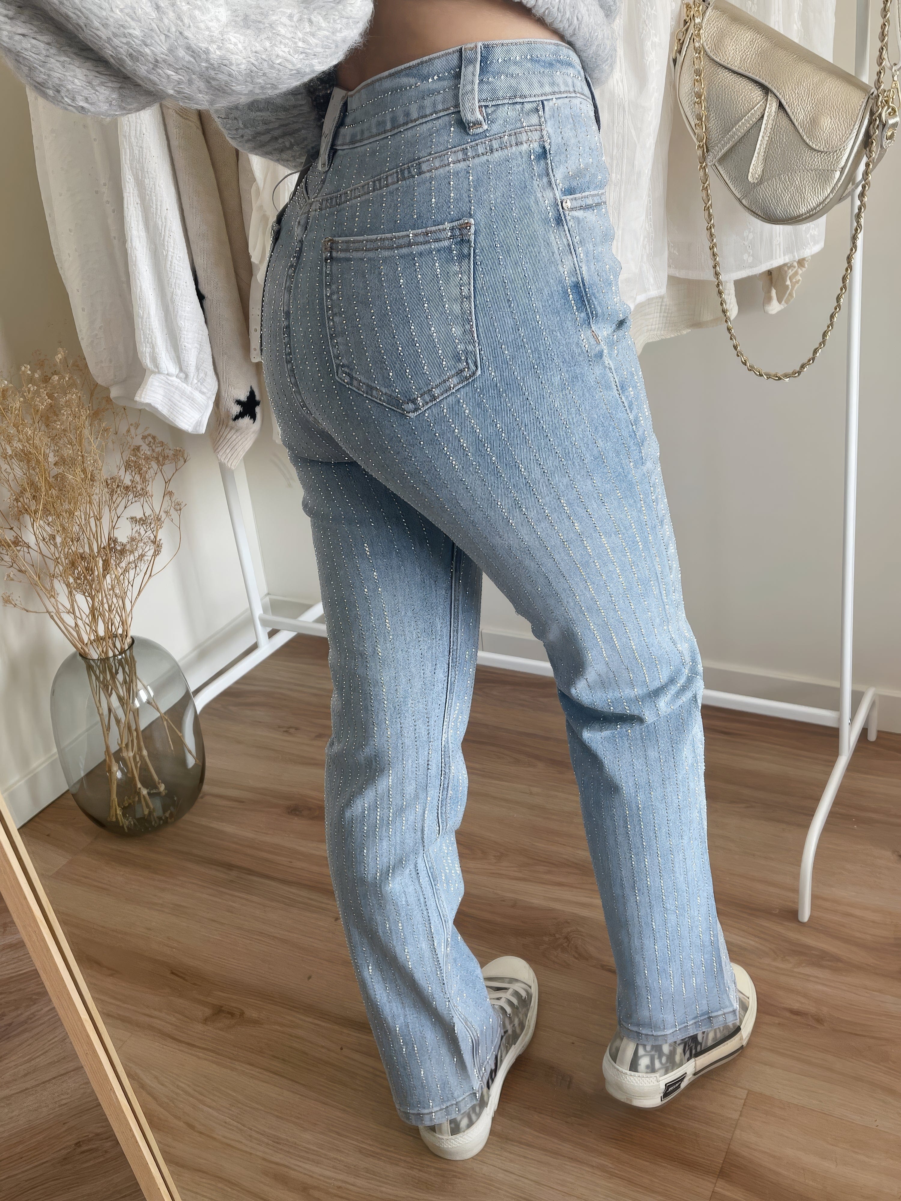 Revalki GlamLux | Denim Sparkle Pants with Glitter
