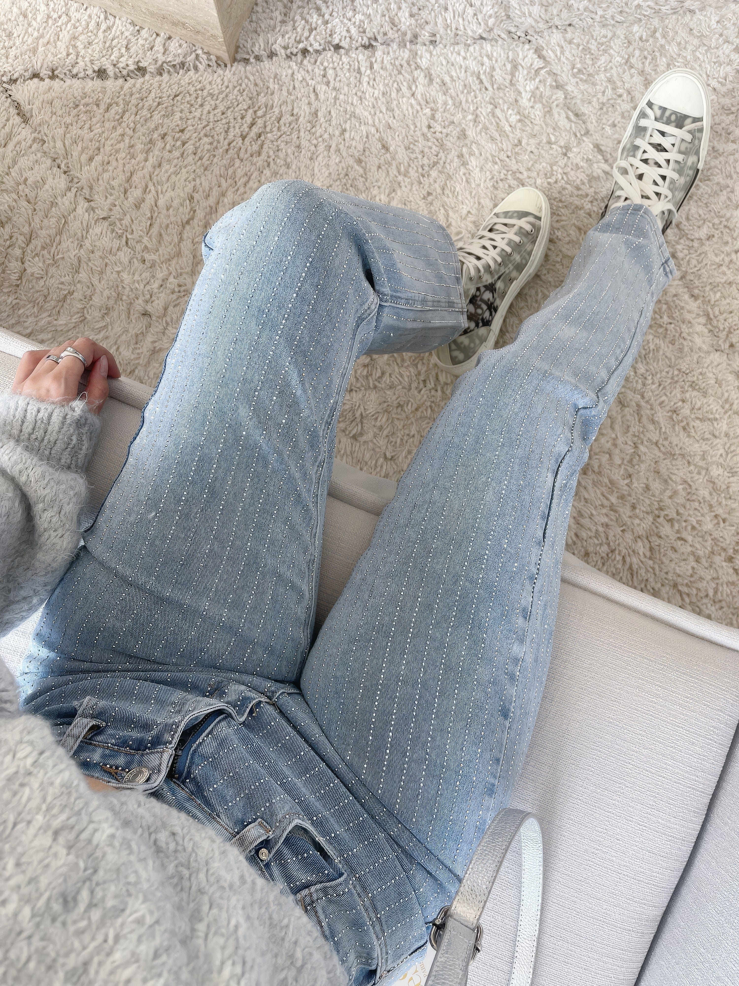 Revalki GlamLux | Denim Sparkle Pants with Glitter