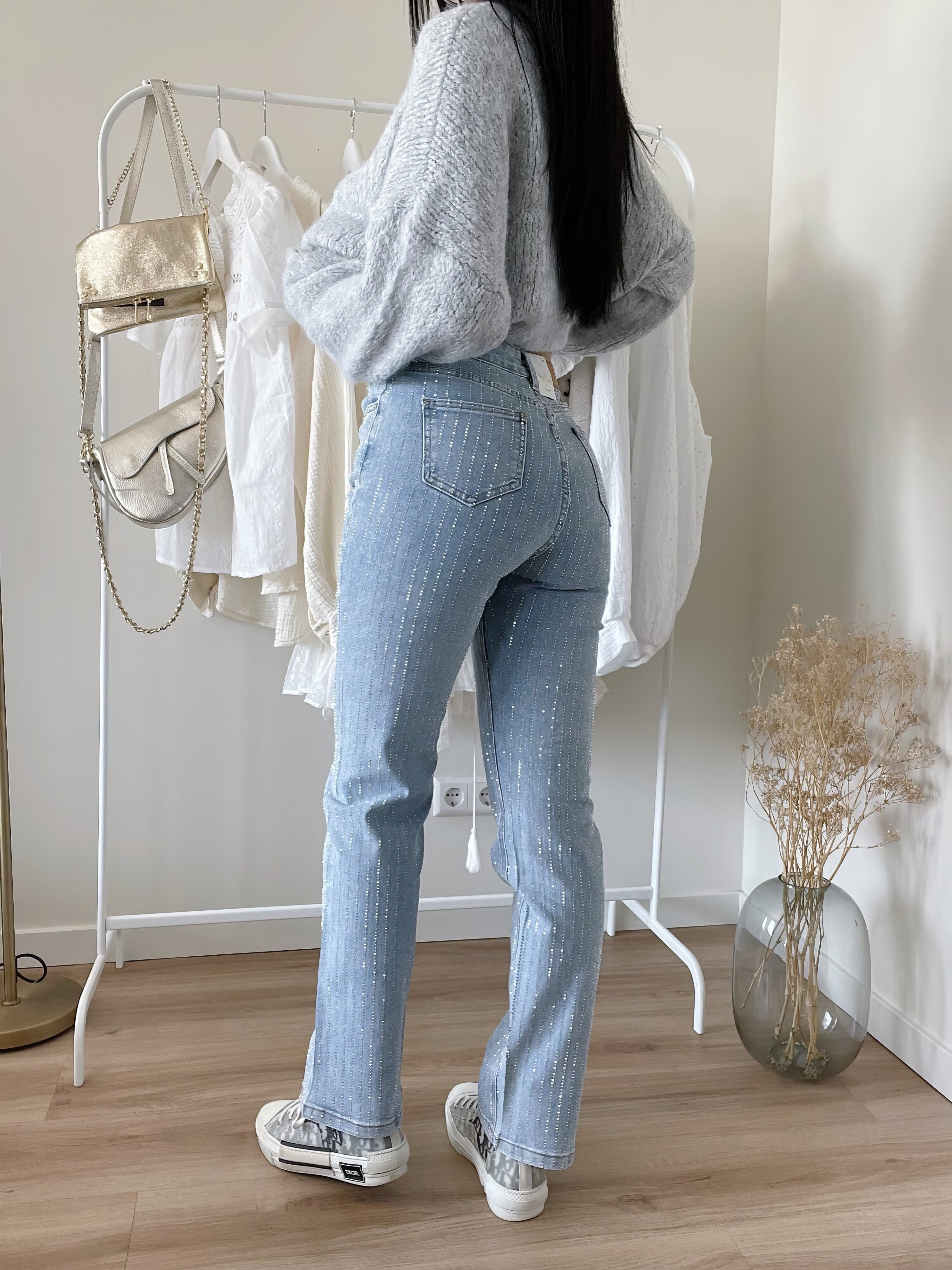 Revalki GlamLux | Denim Sparkle Pants with Glitter