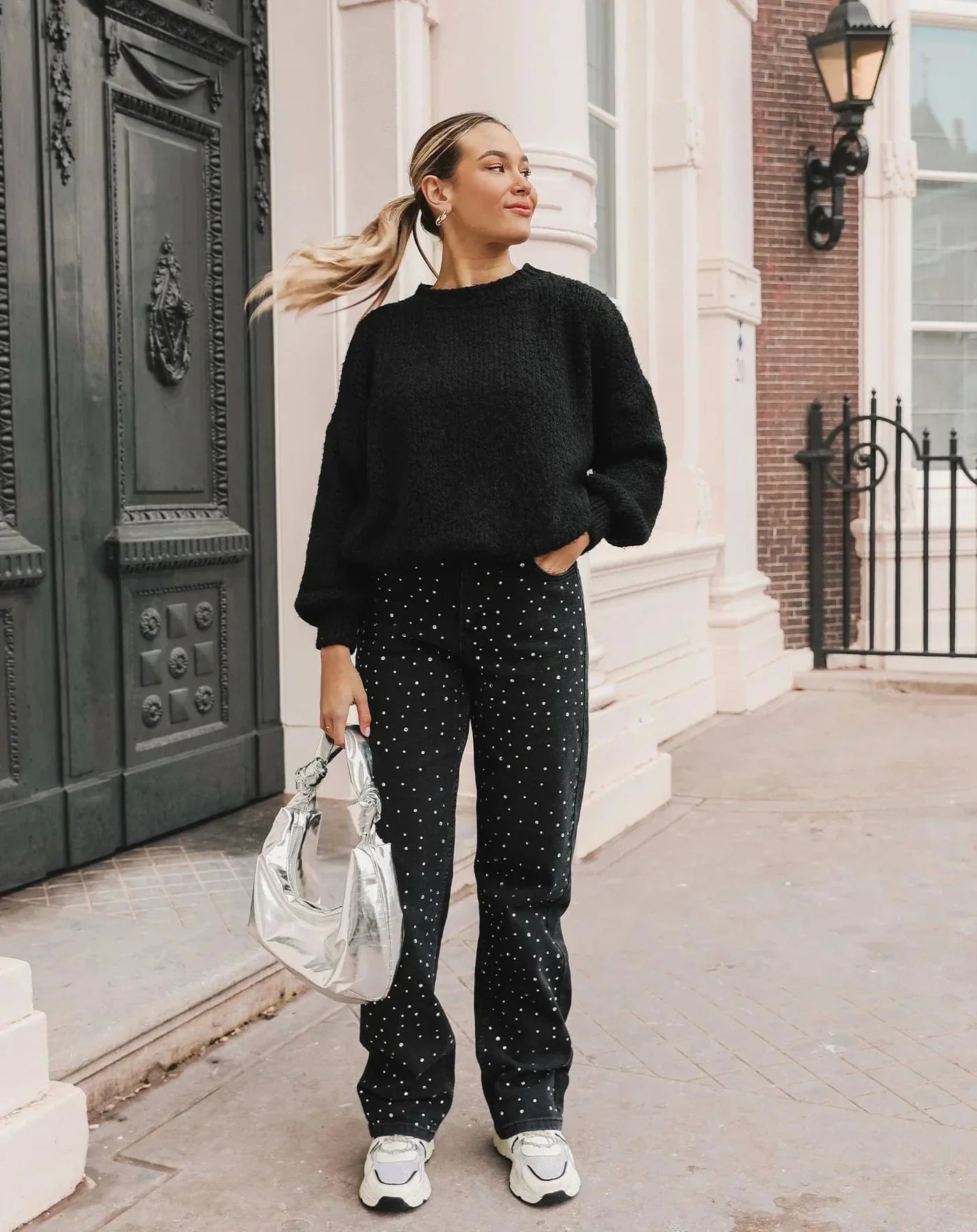 Revalki GlamLux | Denim Sparkle Pants with Glitter