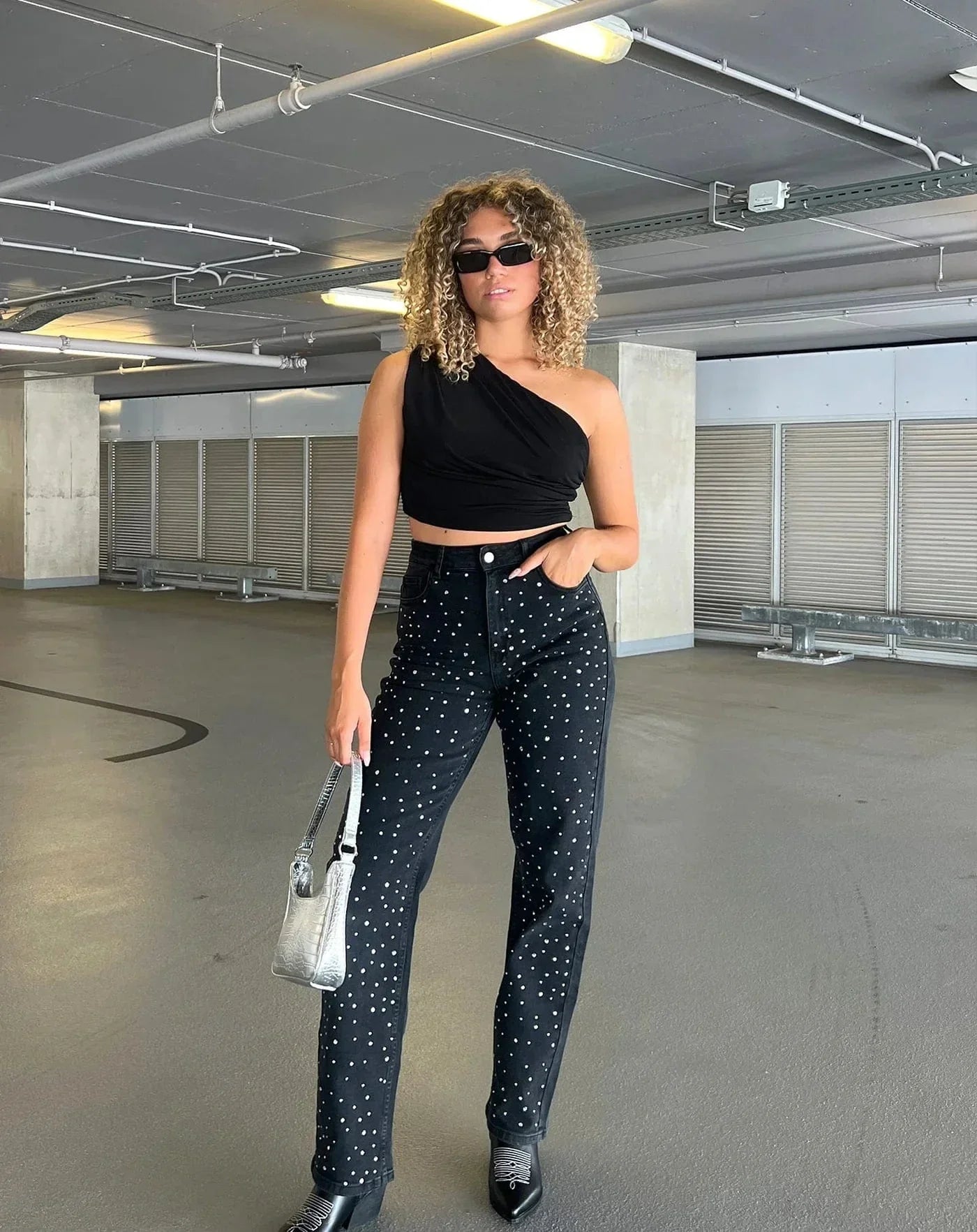 Revalki GlamLux | Denim Sparkle Pants with Glitter