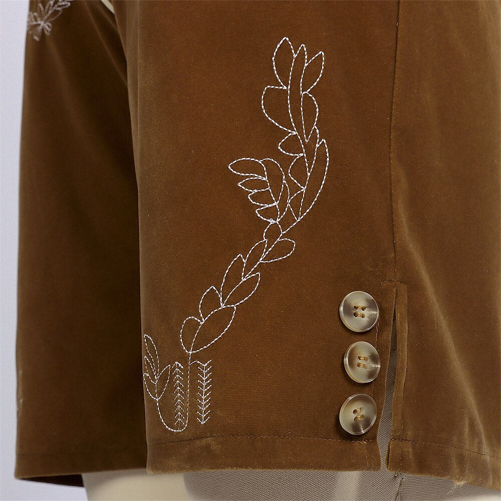 Berggeist – Beierse Lederhose Bruin met Borduursel – Oktoberfest Heren