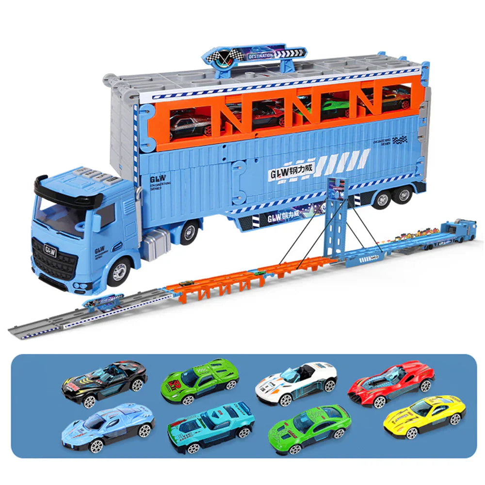 BuildMaster – Conxunto de vehículos de xoguete de construción con camión volquete, grúa e excavadora