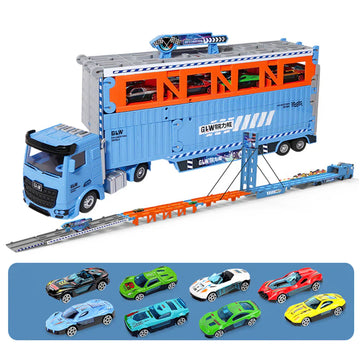BuildMaster – Conxunto de vehículos de xoguete de construción con camión volquete, grúa e excavadora