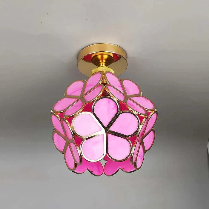 Melzano BloomGlow | elegante lámpada de teito de vidro con flores para adornar o seu espazo con estilo atemporal