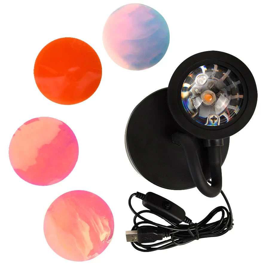 Lámpara de solpor con 4 cores - GlowSphere | Iluminación ambiental para cada espazo