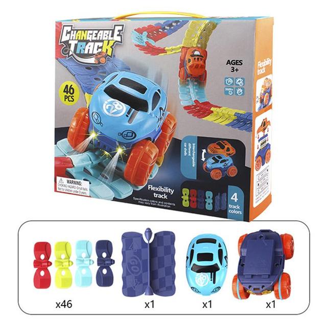 KidsPlay – Pista de carreiras magnética flexible e iluminada – a partir de 3 anos