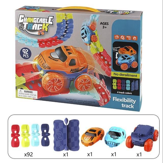 KidsPlay – Pista de carreiras magnética flexible e iluminada – a partir de 3 anos