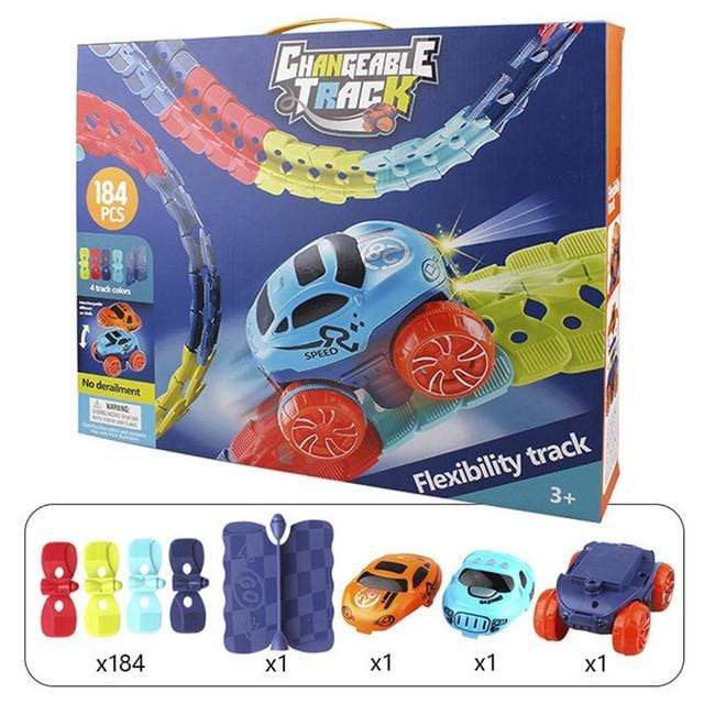 KidsPlay – Pista de carreiras magnética flexible e iluminada – a partir de 3 anos