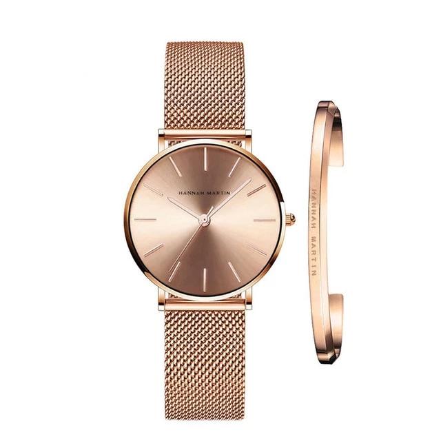 Hannah Martin – Reloj de mujer de acero inoxidable resistente al agua – con pulsera gratis
